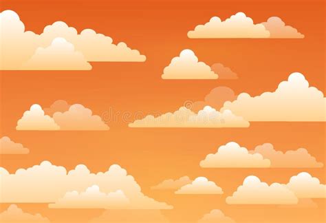 Sky with Clouds on a Sunset Stock Illustration - Illustration of bright ...