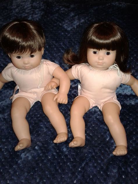 American Girl Bitty Baby brunette twins with brown eyes. Good condition ...