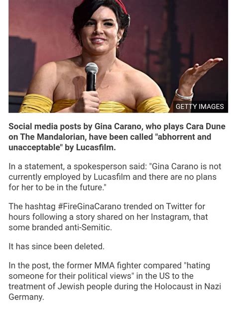 Gina Carano Tweets - Gina Carano Fired Cancel Culture Victim Or Is This Just Jedi Karma : As ...