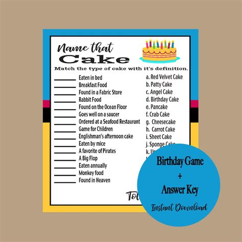 Birthday Party Game Adult Birthday Games 40th 45th 50th 55th - Etsy