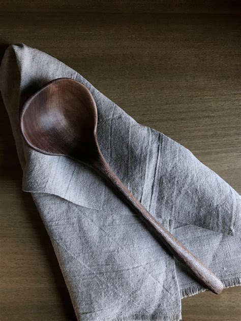 wooden ladle, hand carved from walnut