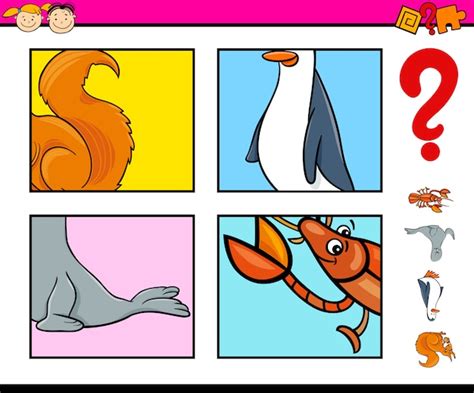 Premium Vector | Animal puzzle preschool task