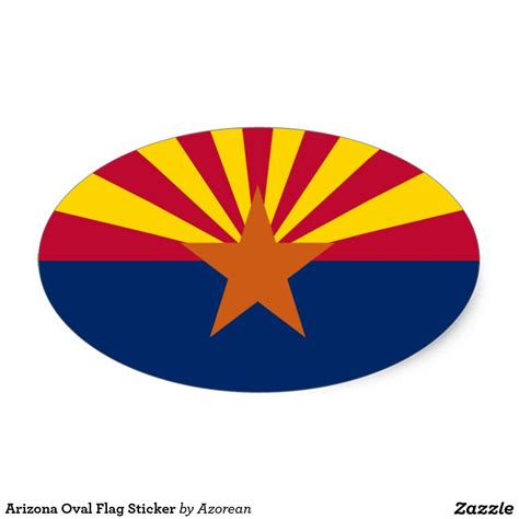 Arizona Oval Flag Sticker | Zazzle.com | Arizona state flag, State flags, Arizona flag