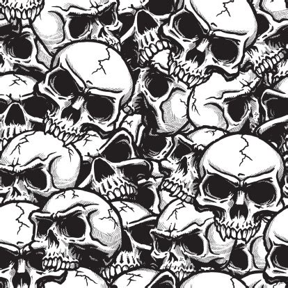 Skull Seamless Pattern Stock Illustration - Download Image Now - iStock