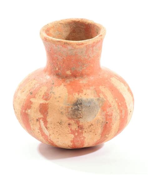 Lot - PREHISTORIC NATIVE AMERICAN POLYCHROME POTTERY BOTTLE.