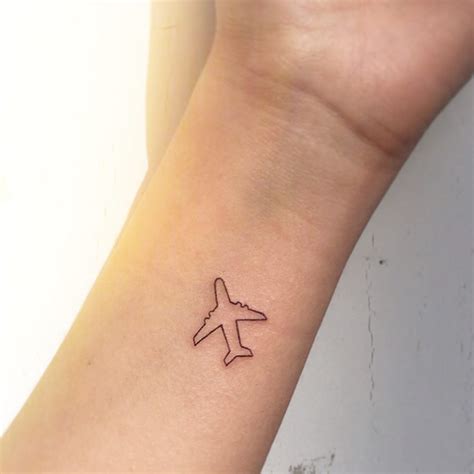 Outline airplane by tattooist Cozy - Tattoogrid.net