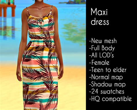 Sims 4 cc: Maxi dress