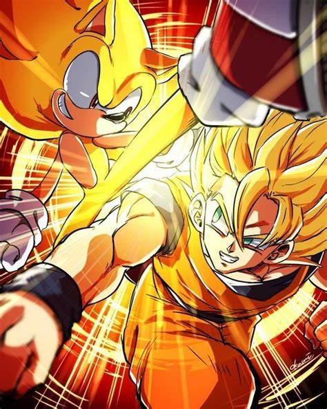 Goku VS Sonic | Sonic fan art, Sonic and shadow, Sonic art