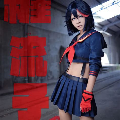 Anime Kill LA Kill Ryuko Matoi Cosplay School Uniform Girl's Halloween Costumes Custom made Any ...