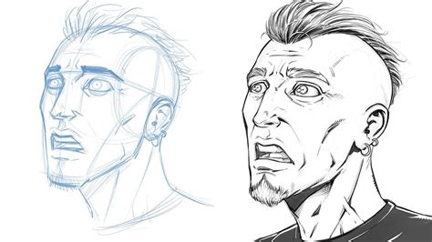 How to Draw a Fearful Facial Expression for Comics - YouTube