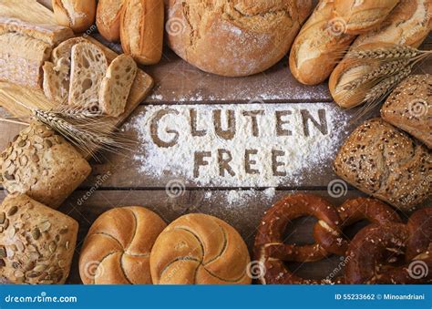 Gluten Free Breads on Wood Background Stock Photo - Image of genetically, eating: 55233662