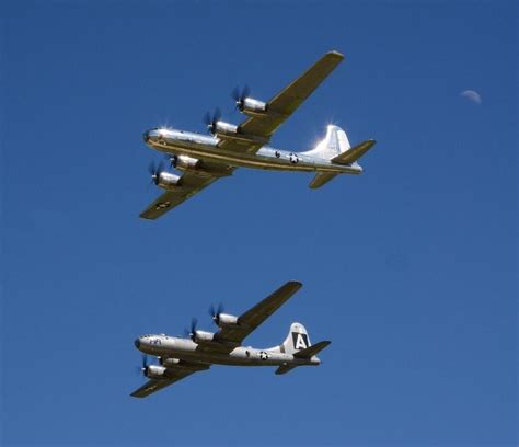 "Doc" and "Fifi", the only two flyable B29s in the world in formation for the first time ...