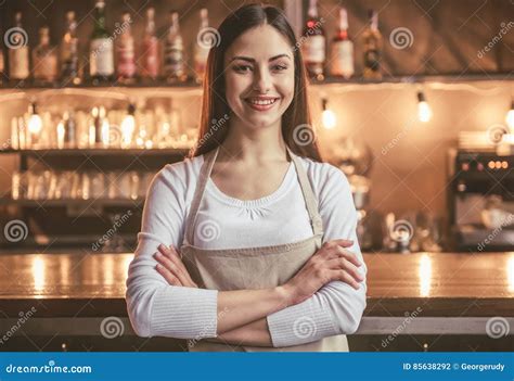 Female Barista Using Industrial Coffee Roasting Machine Stock ...