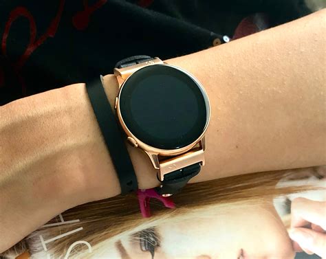 Black Leather & Rose Gold Galaxy Watch Active 40mm Double Wrap - Etsy