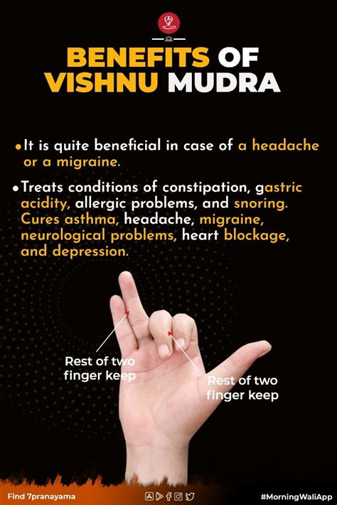 Vishnu Mudra | Mrigi Mudra | Gesture of Lord | Steps | Benefits | - | Mudras, Yoga facts, Yoga ...