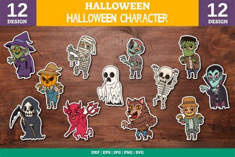 Halloween character Printable Stickers for Cricut