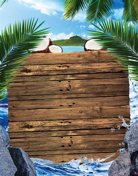 refreshing,beach,resort,party,psd,coconut,tree,blue,sky,board,seawater,poster,ocean,vacation ...