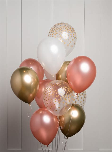 Rose Gold Balloon Bouquet|Mix of 12 | Balloon bouquet, Rose gold ...