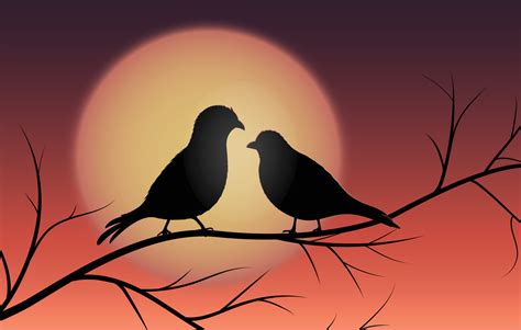 Bird silhouette on tree 5241263 Vector Art at Vecteezy