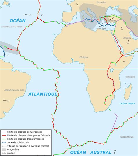 Africa - African tectonic plate • Map • PopulationData.net