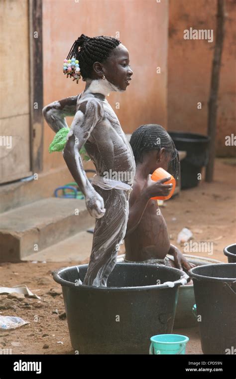 Bathing in an African house, Lome, Togo, West Africa, Africa Stock Photo, Royalty Free Image ...