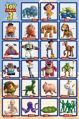 TOY STORY 3 MOVIE POSTER ~ 23 CHARACTERS 24x36 Buzz Woody Jessie Disney ...