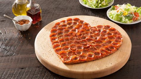 Heart pizza, free food, Valentine's Day weekend meal deals, specials
