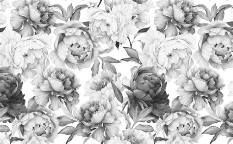 Clara Black & White - 3d Black And White Floral Background - 3028x1872 - Download HD Wallpaper ...