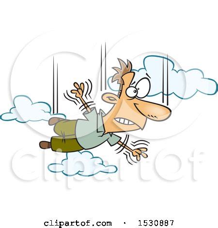 Cartoon Man Falling and Taking a Leap of Faith Posters, Art Prints by - Interior Wall Decor #1530887