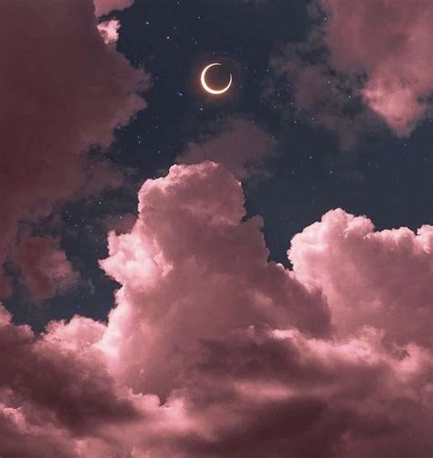 pink clouds, moon and stars in 2020 | Night sky stars, Clouds, Night skies