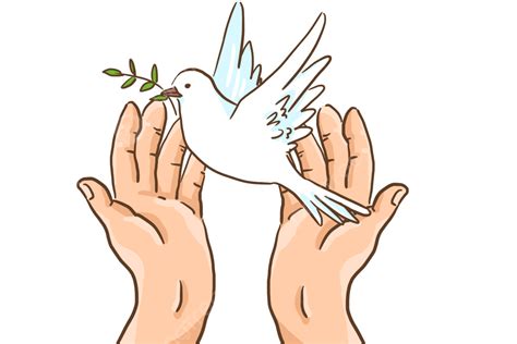 Peace Hand PNG Picture, Hand Drawn Hands Holding A Dove Of Peace, World ...