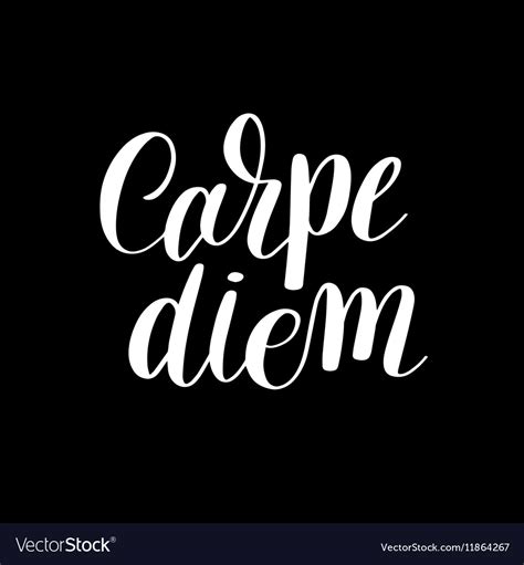 Carpe diem hand written lettering positive quote Vector Image