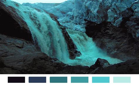 Waterfall Blue Green Color Palette Nature