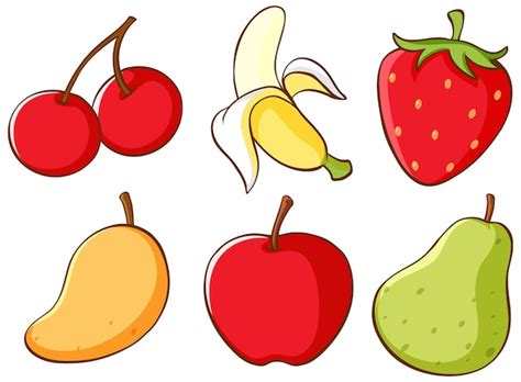 Free Vector | Isolated set of fruits