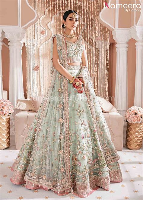 Pakistani Bridal Dress in Choli Lehenga Design Online 2021 – Nameera by Farooq