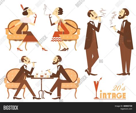 Vector Vintage People Vector & Photo (Free Trial) | Bigstock