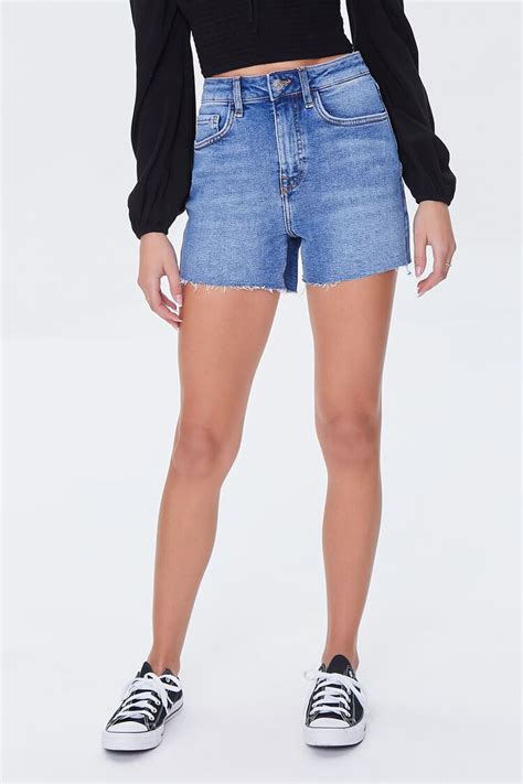 Raw-Cut Denim Shorts