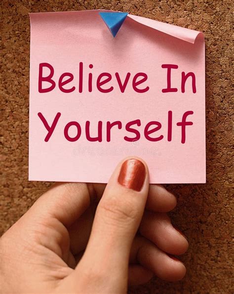 Believe in Yourself Note Shows Self Belief Stock Illustration - Illustration of note, inspire ...