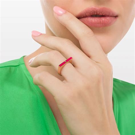 Engrave Me Pink Enamel Ring | Maveroc