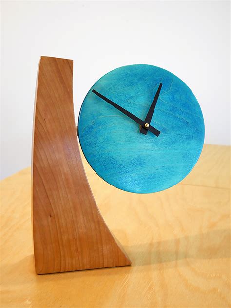 Colorful Adjustable Desk Clock by Todd Bradlee (Wood Clock) | Artful Home