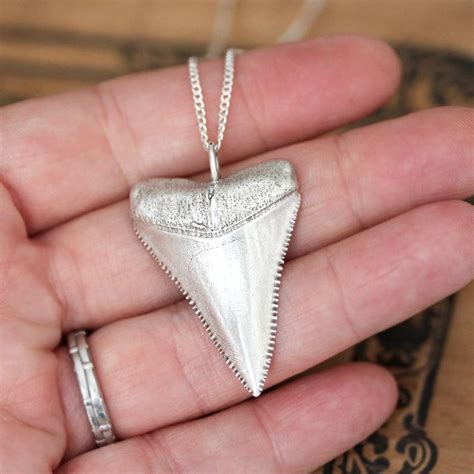Great White Shark tooth necklace silver shark tooth pendant | Etsy Ocean Necklace, Shark Tooth ...