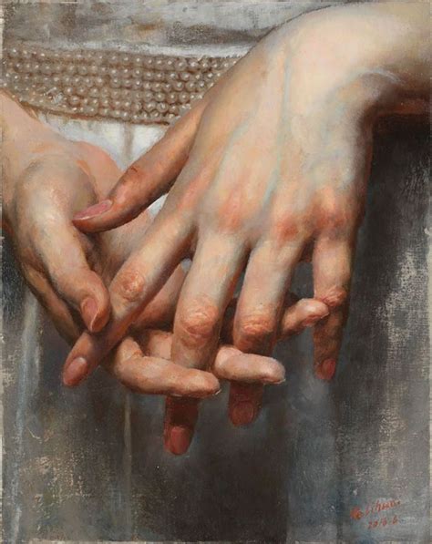 Hands; oil on canvas; by He Lihuai (ARC Living Master ™); born in Chongqing, C... в 2020 г ...