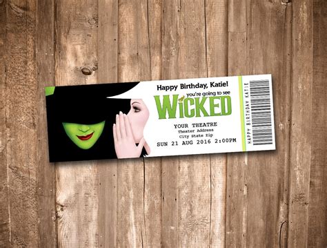 WICKED the Musical Collectible Theater Ticket - Etsy