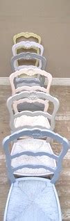 Bright coloured Provencal French Vintage Chairs | Pastel sha… | Flickr