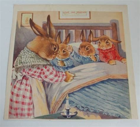 Vintage Children's Book Illustrations Bunny Rabbit