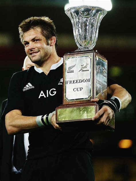 New Zealand's Richie McCaw shows off the Freedom Cup | Rugby Union | Photo | ESPN Scrum