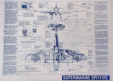 The beautiful Supermarine Spitfire blueprints you see here are made ...