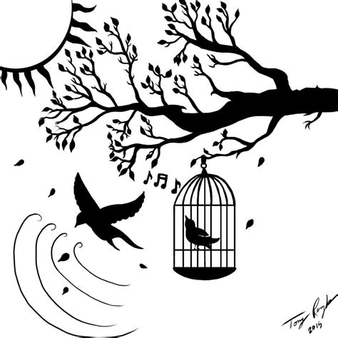 Caged Bird Drawing at PaintingValley.com | Explore collection of Caged Bird Drawing