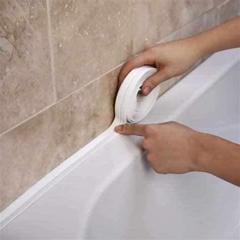 Bathtub Caulk Strip PE Self Adhesive Tub and Wall Sealing Tape Caulk Sealer for Bathroom ...
