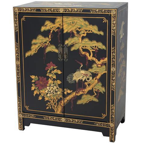 Oriental Furniture Black Lacquer Cabinet | eBay